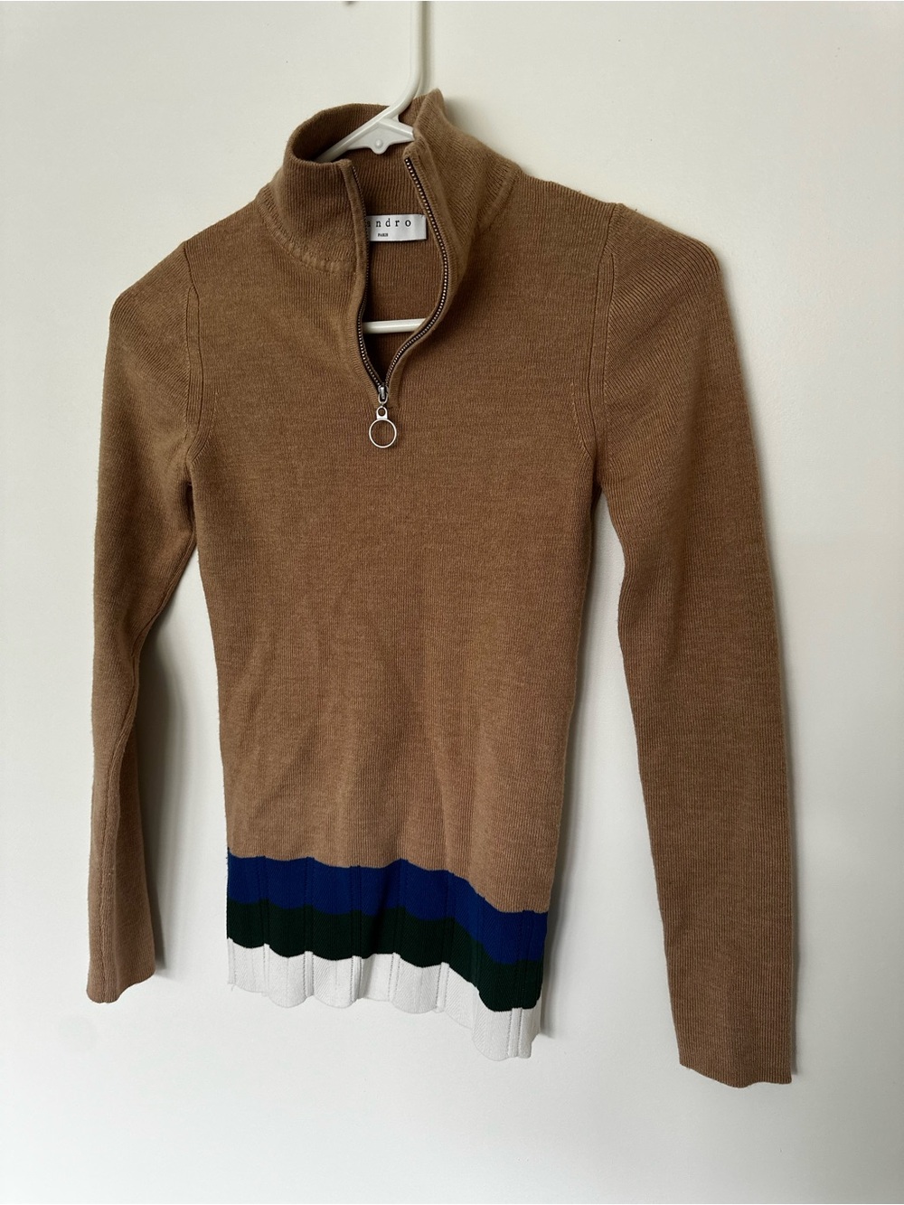 Sandro wool blend 1/4 zip sweater